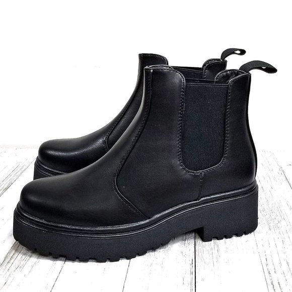 Restocked New Black Combat Boots Lug Sole - Picture 3 of 5